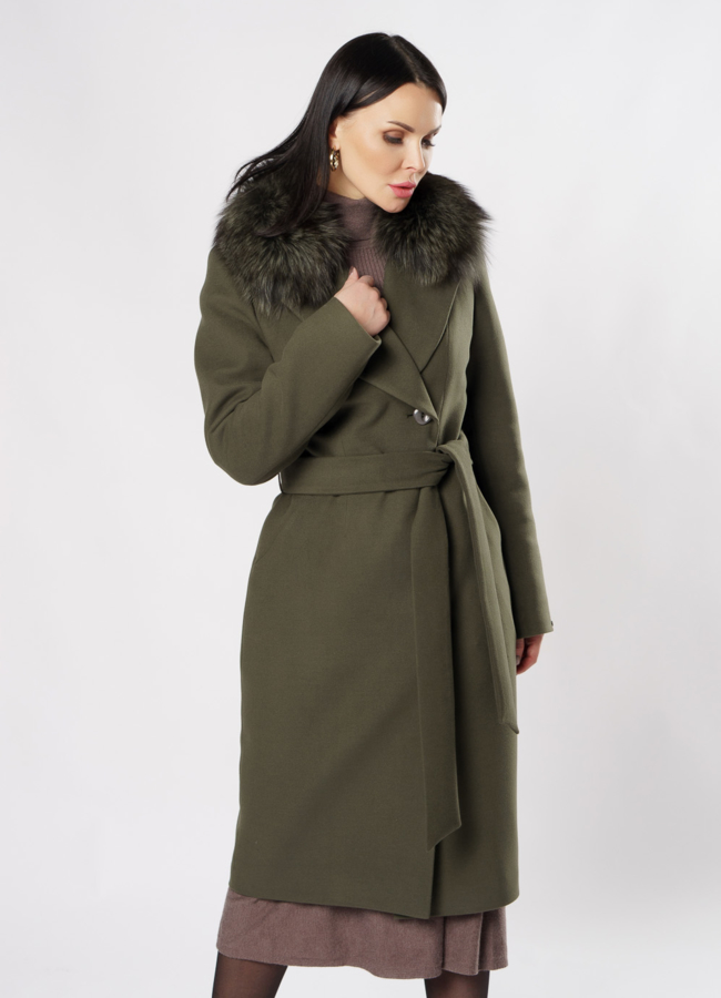 Английское пальто цвета хаки  модель № 19121 универмаг малина