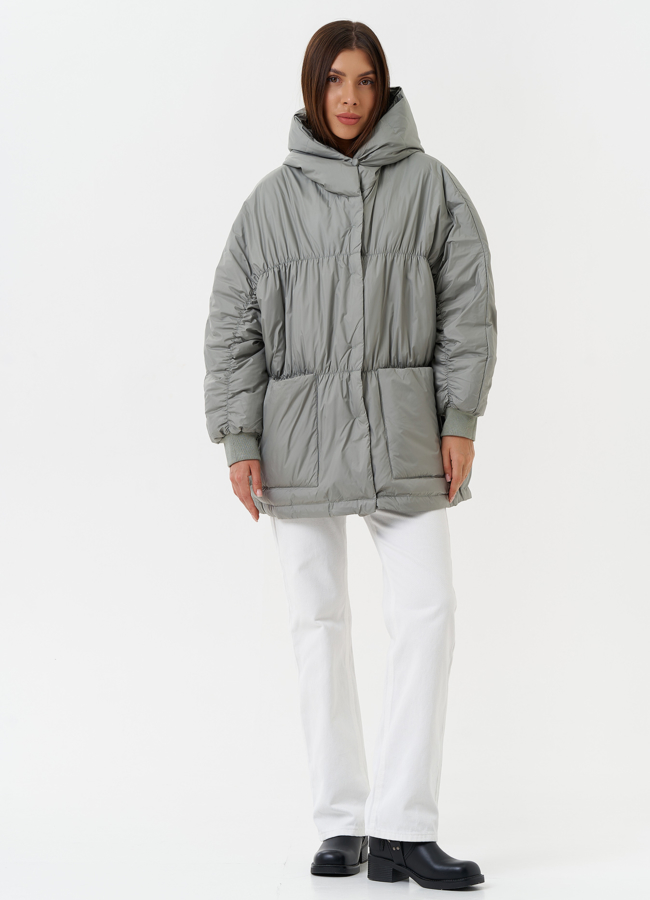 фото Оверсайз куртка с капюшоном модель № 27882