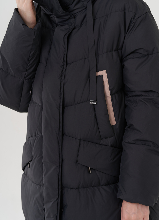 Пуховик женский с капюшоном  модель № 25030 универмаг малина