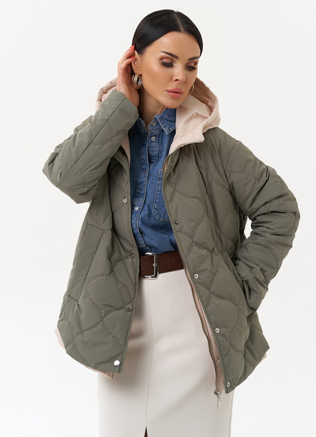 фото Женская утепленная куртка с капюшоном модель № 30084