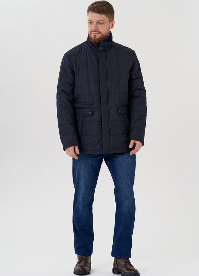 фото Куртка мужская утепленная синего цвета  модель № 22535