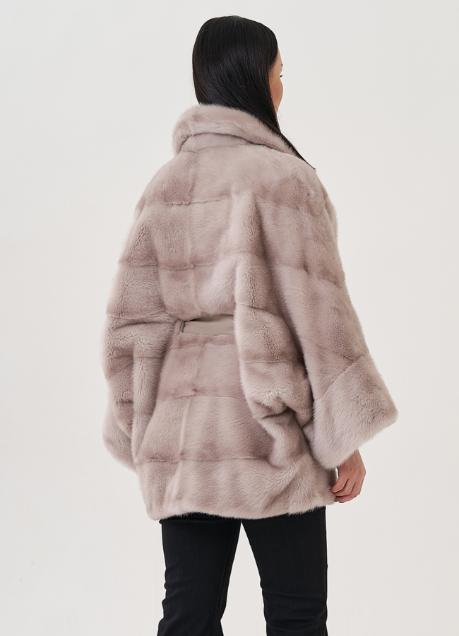 Шуба из норки с английским воротником  модель № 81807 универмаг малина