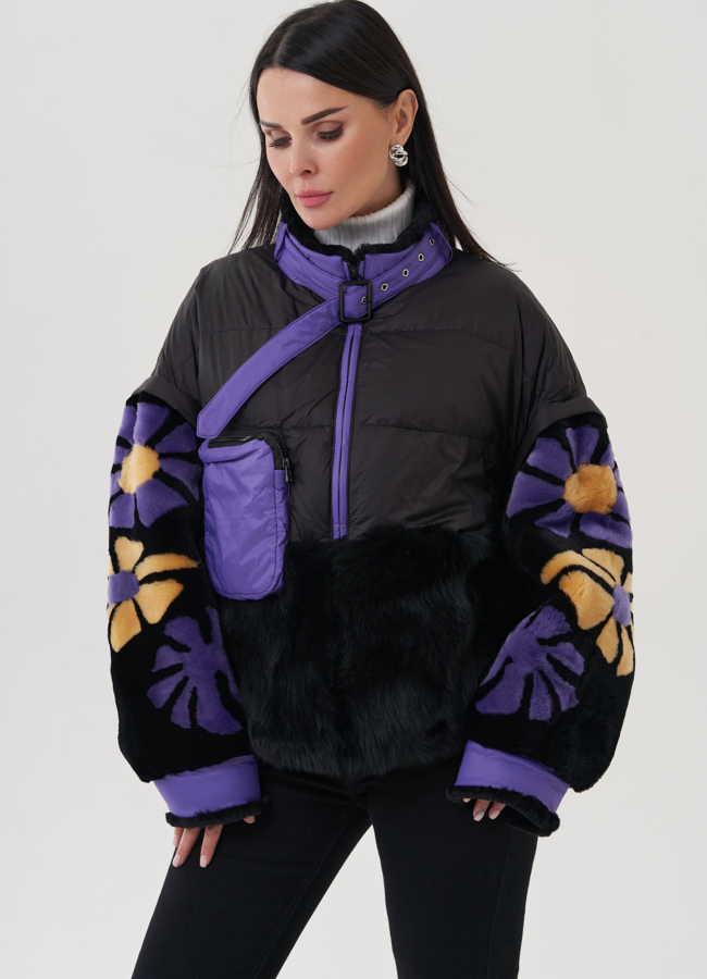 фото Женская куртка с цветочным декором модель № 25483