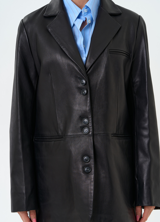 Женский жакет из натуральной кожи модель № 24505 универмаг малина