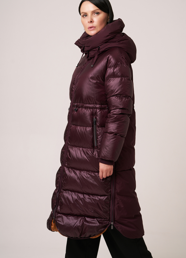 Пуховик премиум DiegoM модель № DiegoM 717 меха малина