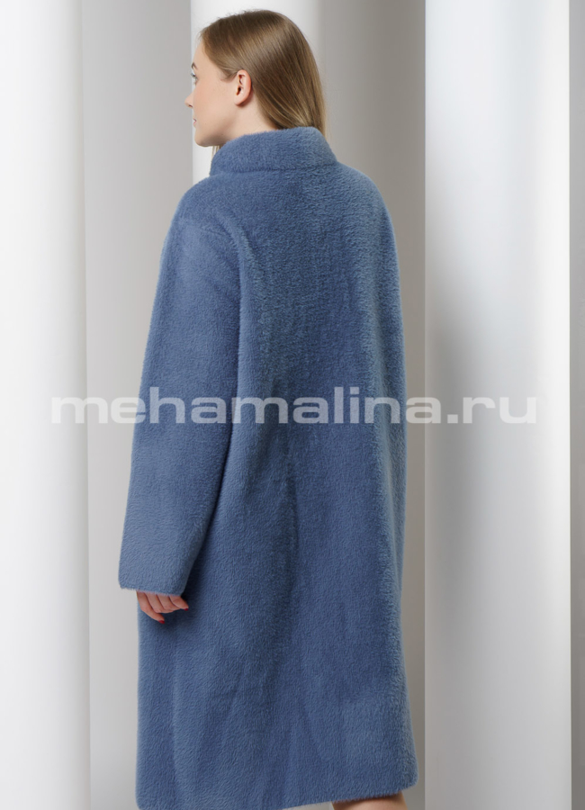 Пальто oversize синего цвета модель № 9855 в кредит