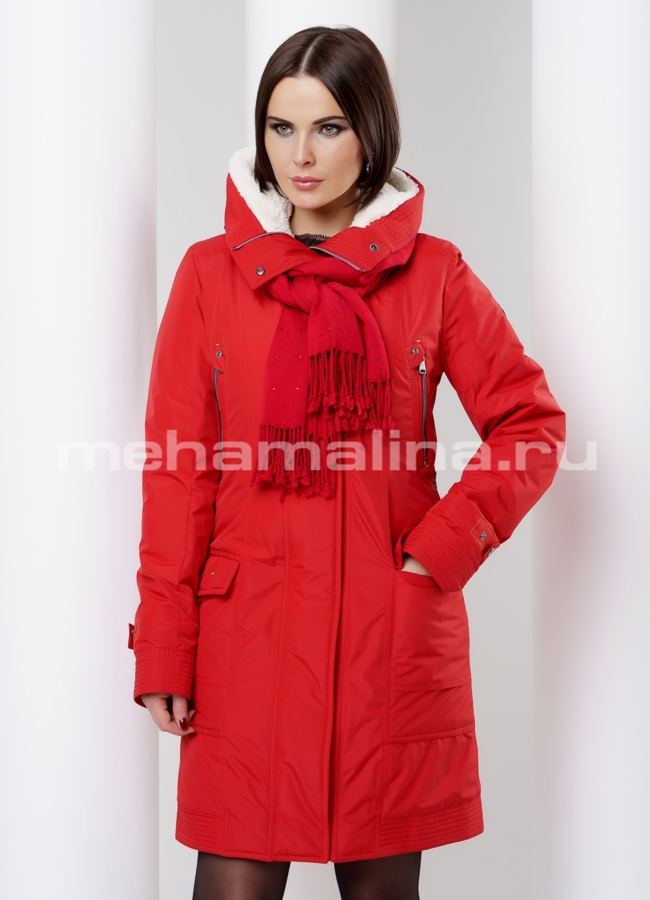 Куртка женская модель № BP-67 меха малина