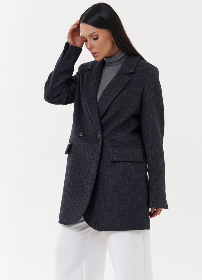 Пальто с английским воротником  модель № 27681 в рассрочку