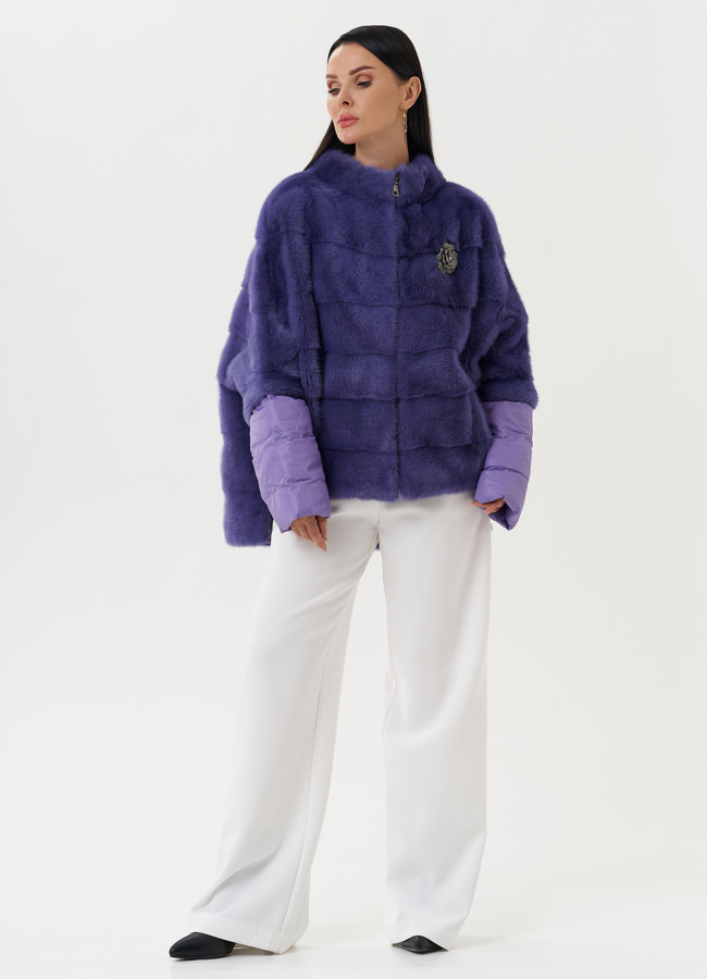 фото Короткая шуба-трансформер из меха норки модель № 2175