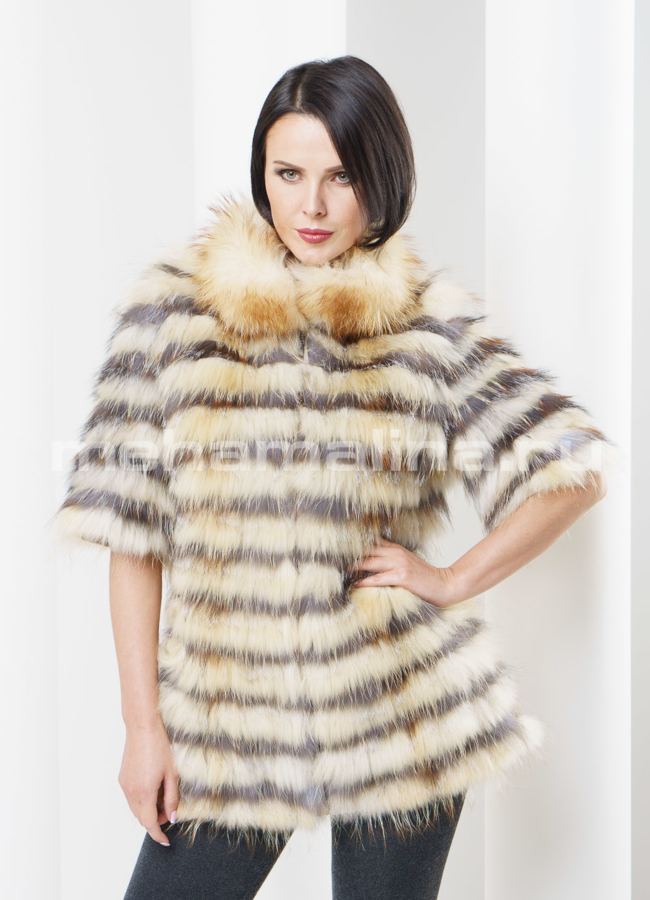 Меховой жакет из чернобурки модель № M-53 меха малина