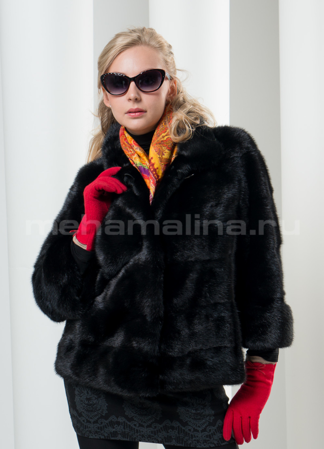 Автоледи из норки модель № S-82 меха малина