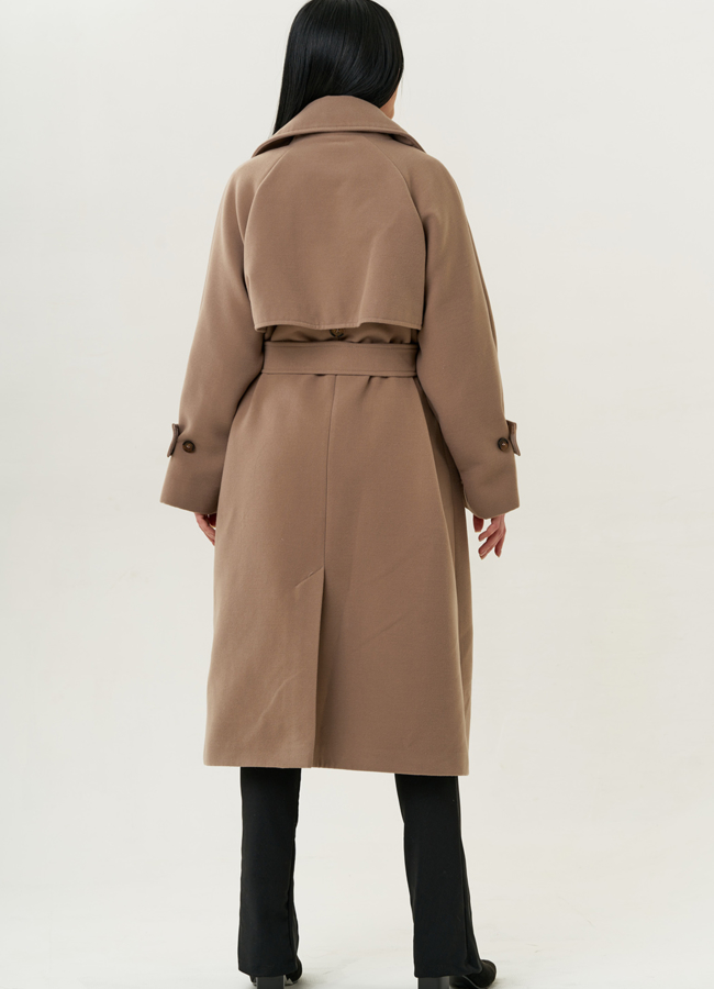 Женское двубортное полупальто с поясом модель № 22266 универмаг малина