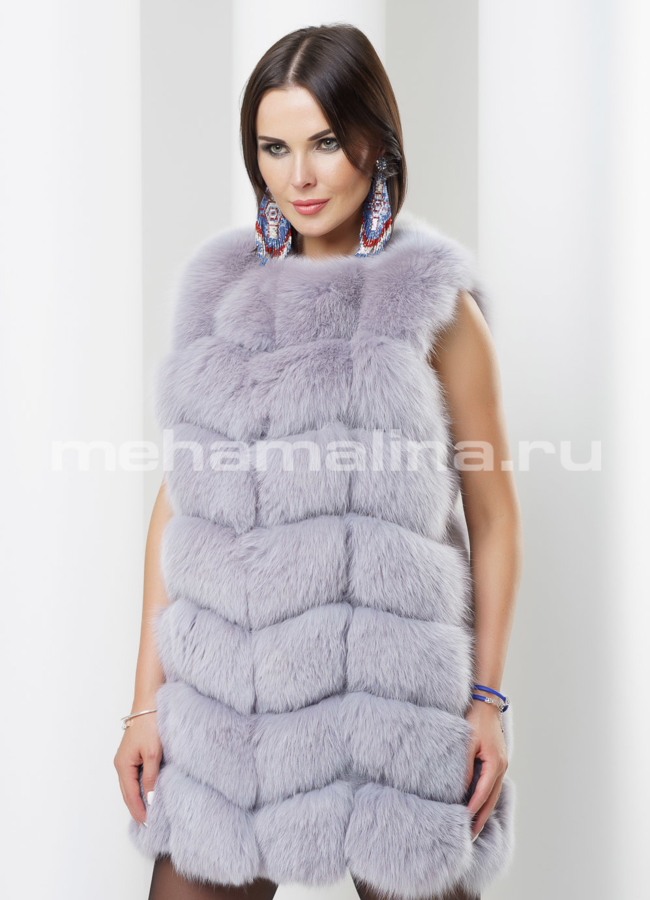 Песцовый жилет модель № M-107 универмаг малина