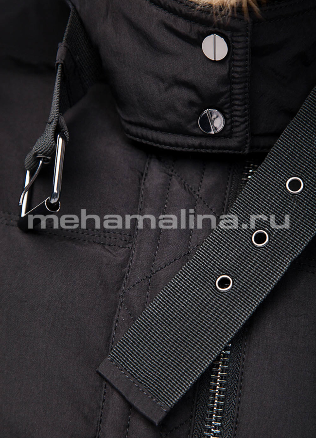 Пуховик с мехом енота модель № П-174 универмаг малина