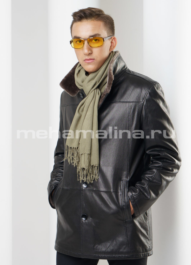 Дубленка мужская на пуговицах модель № DM-106 универмаг малина