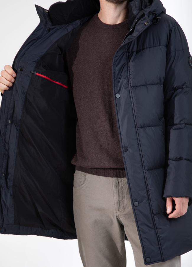 Мужской пуховик с капюшоном  модель № 25787 универмаг малина