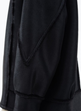 Женская дубленка из эко кожи с капюшоном