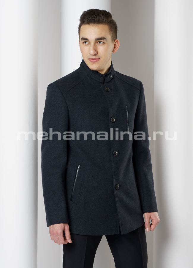 Укороченное пальто на пуговицах, воротник стойка модель № 10550 универмаг малина