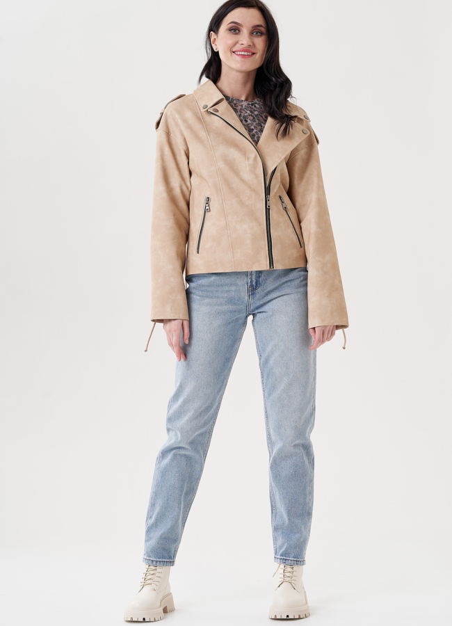 Женская куртка косуха из эко кожи  модель № 24447 в рассрочку