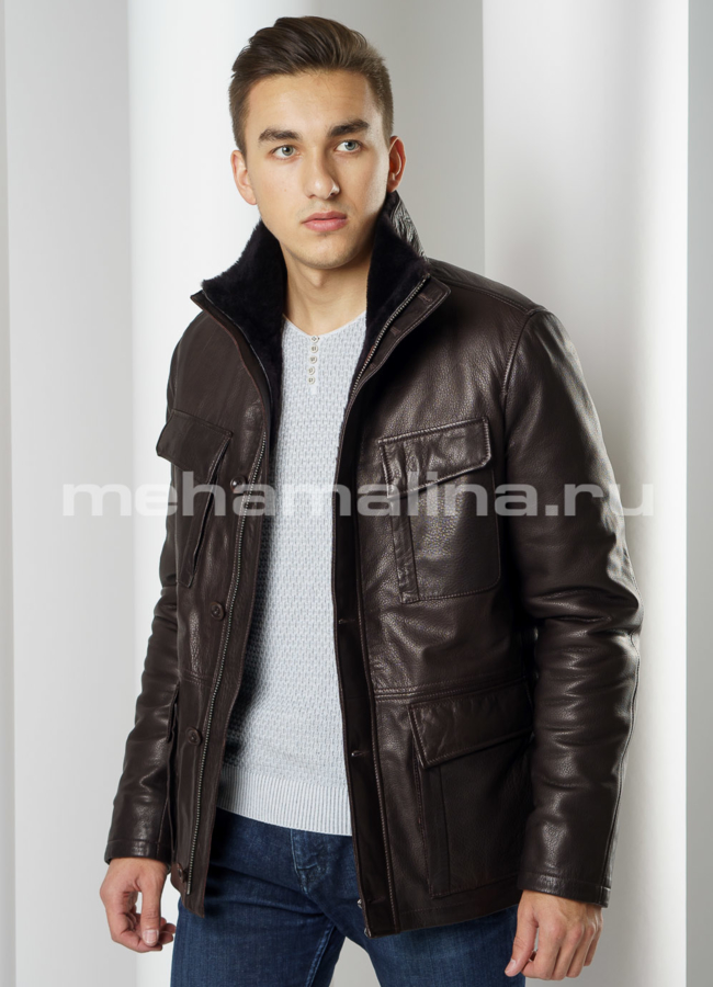 Натуральная дубленка модель № DM-118 универмаг малина