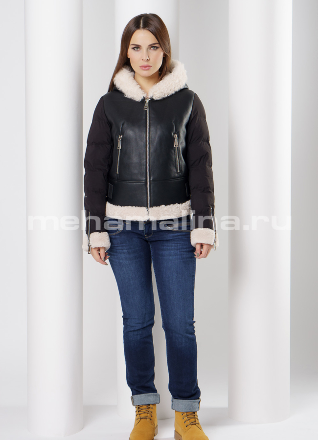 Укороченный пуховик модель № П-303 универмаг малина