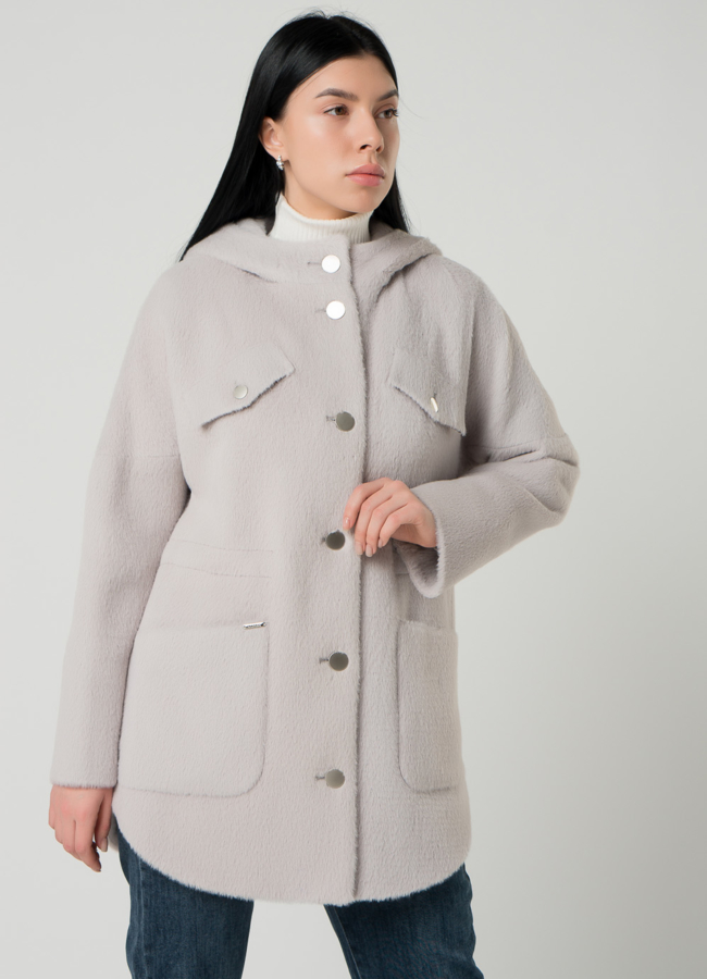 Женское полупальто-парка светло-фиолетового цвета модель № 21872 универмаг малина