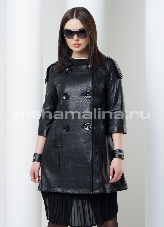 Кожаный френч модель № K-336 универмаг малина