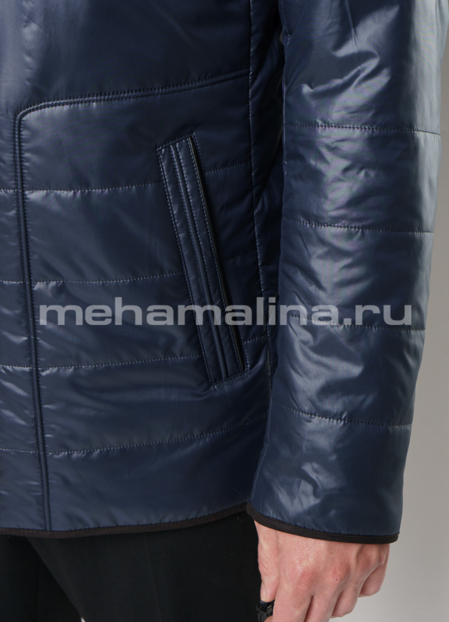 Куртка синего цвета на молнии и кнопках модель № 9123 универмаг малина