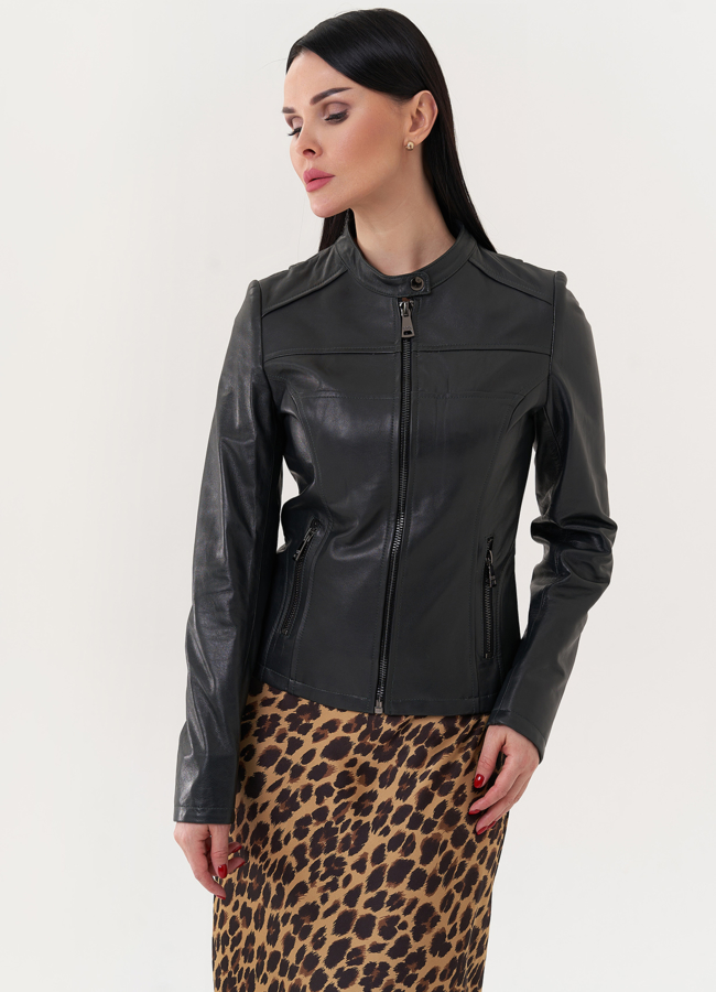 фото Женская куртка из натуральной кожи модель № 26887