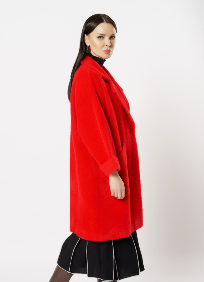 Красное пальто модель № 1116 универмаг малина