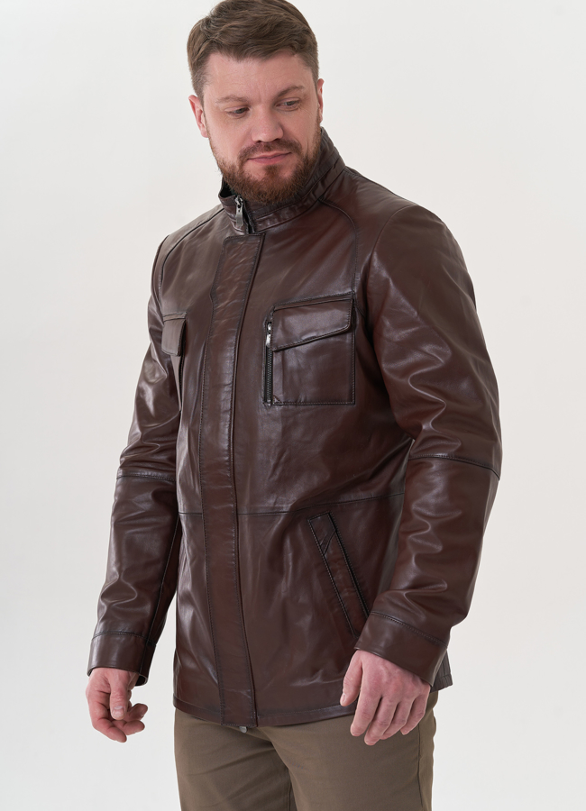 Мужская куртка из натуральной кожи модель № 26703 универмаг малина