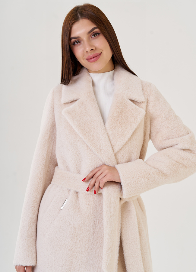 Светлое демисезонное пальто  модель № 79165 универмаг малина