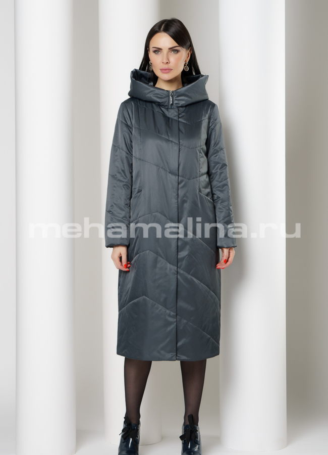 Пальто из полиэстера с капюшоном на молнии модель № 298 в рассрочку