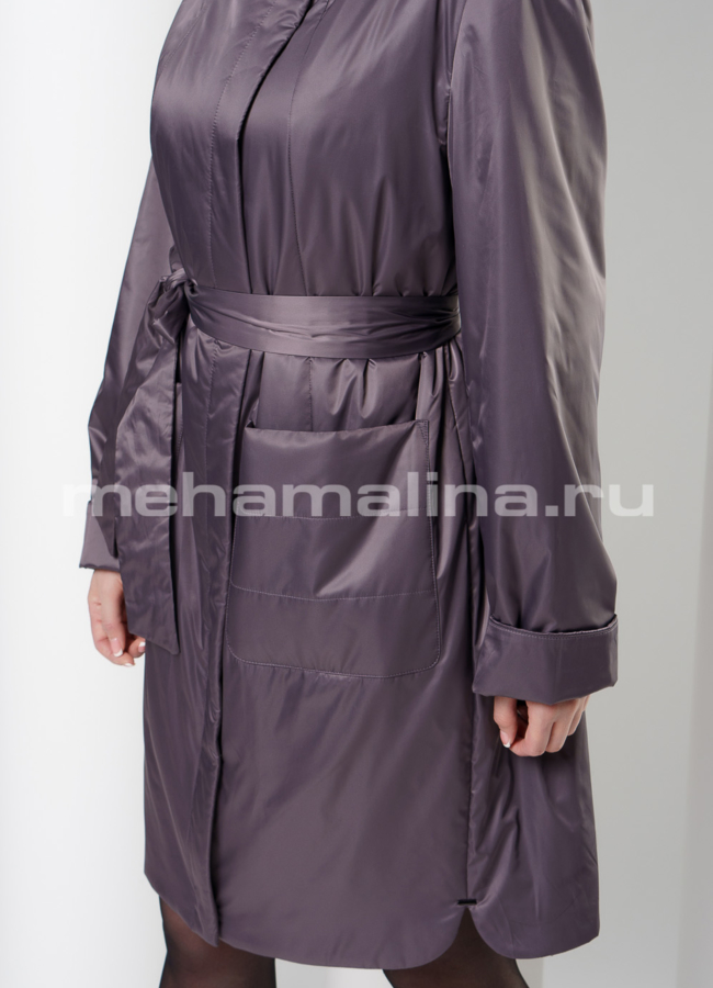 Пальто с накладными карманами и воротником стойкой модель № 166 универмаг малина