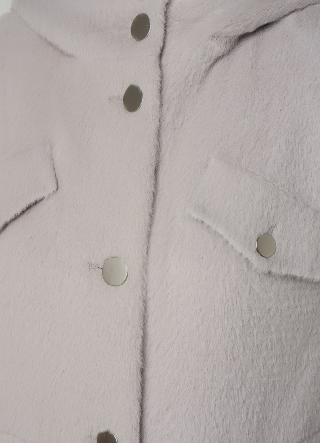 Женское полупальто-парка светло-фиолетового цвета модель № 21872 универмаг малина