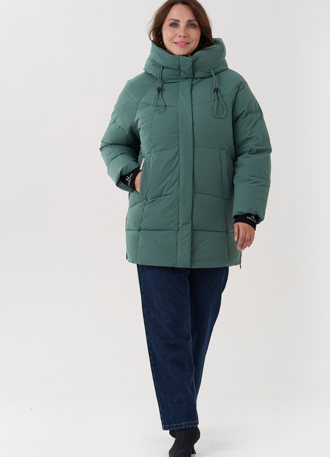 фото Женский пуховик с капюшоном  модель № 24952