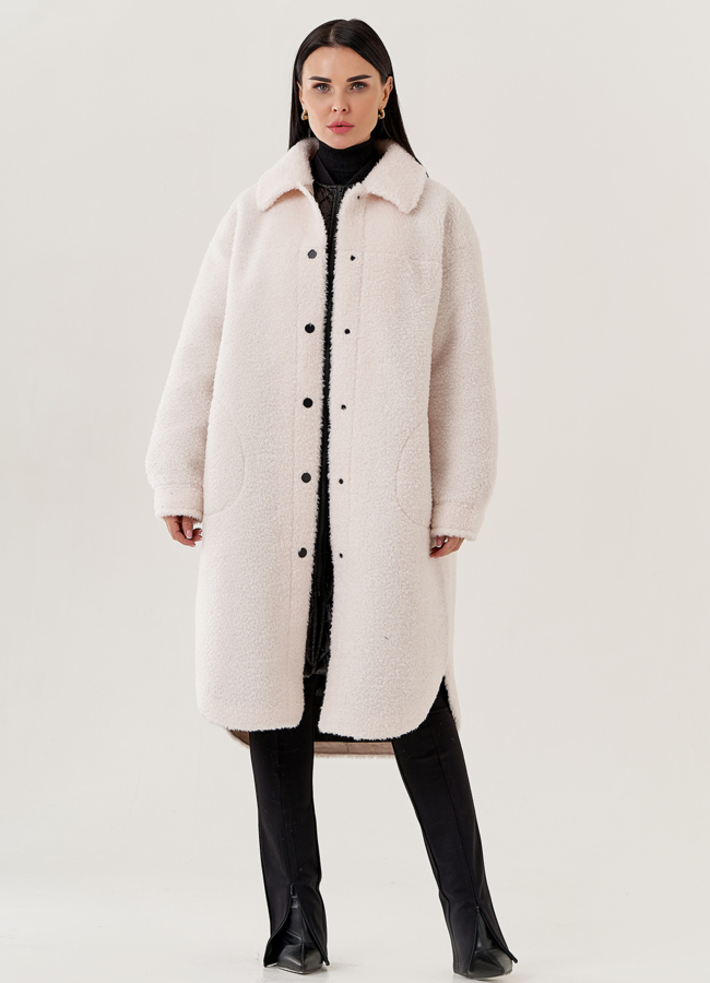 фото Пальто 2 в 1 из искусственного меха  модель № 79220