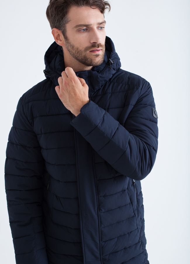 Мужская зимняя куртка модель № КМ-73 меха малина