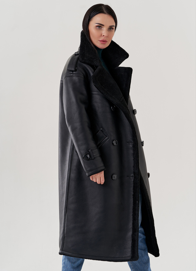 Дубленка женская из искусственной кожи  модель № 79490 в рассрочку