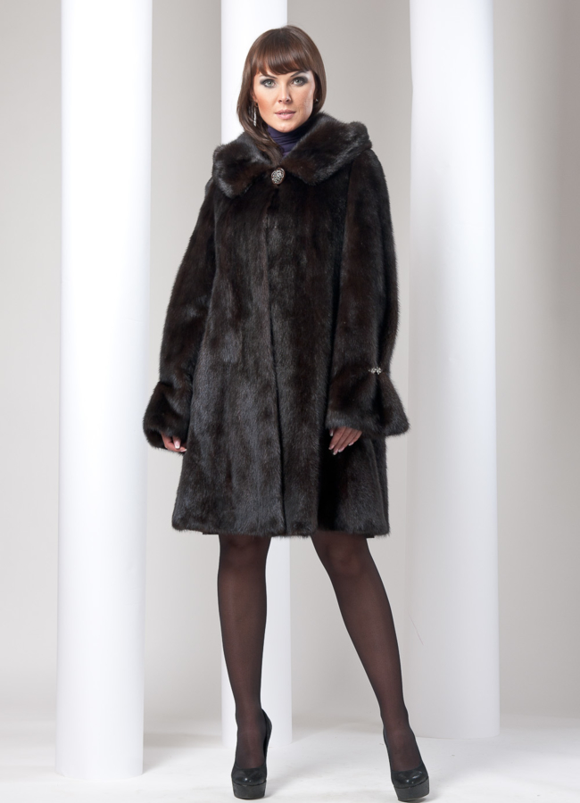 фото Шуба норка годе махагон. Длина 100см модель № S-33 