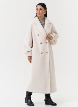 Двубортное пальто из шерсти
