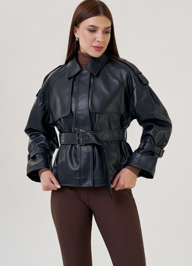 Женская куртка из эко кожи модель № 23256 универмаг малина