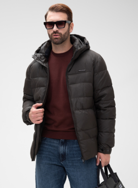 Мужской пуховик с капюшоном 