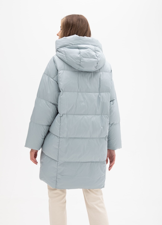 Женский пуховик с капюшоном  модель № 25763 универмаг малина