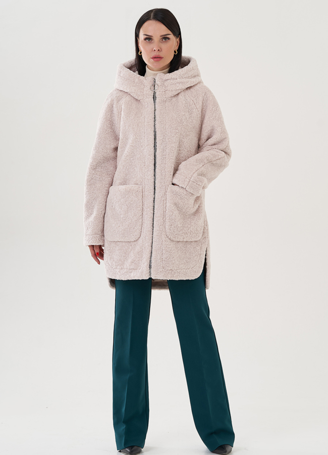 Полупальто женское с капюшоном модель № 24608 в рассрочку