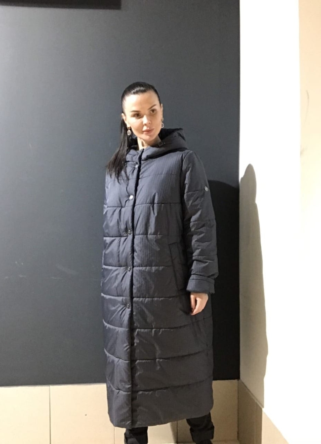 Утепленный женский плащ  модель № Дотта меха малина