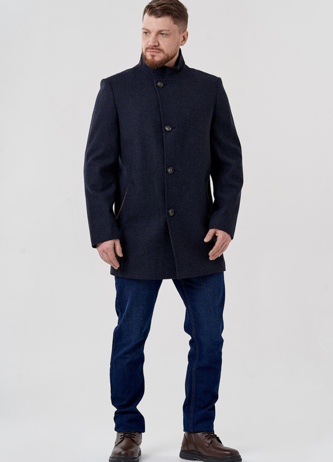 Мужское пальто в темно-синем цвете  модель № 24412 универмаг малина
