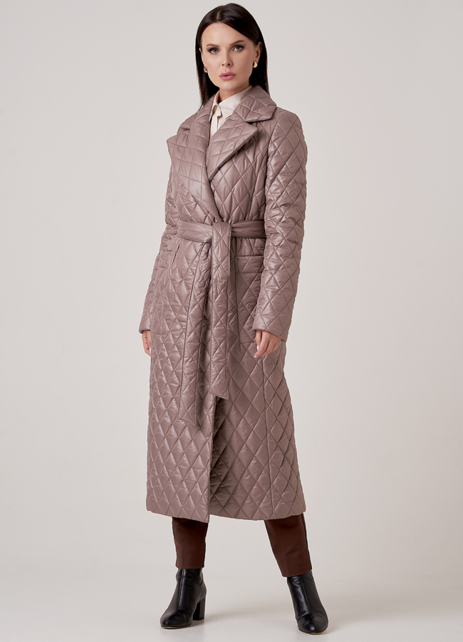 Женское демисезонное пальто на поясе модель № 17783 в рассрочку