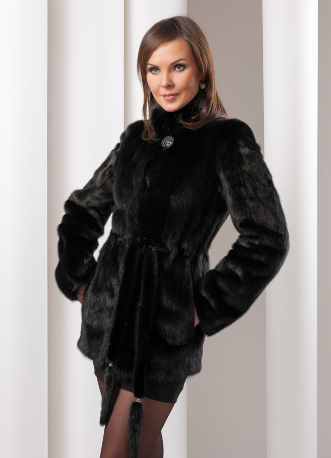 фото Шуба норка без капюшона модель № S-80