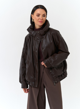 Женская утепленная куртка из эко кожи